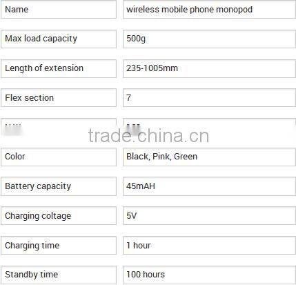 Z07-5 selfie stick Bluetooth wireless mobile phone monopod /selfie monopod/monopod for self