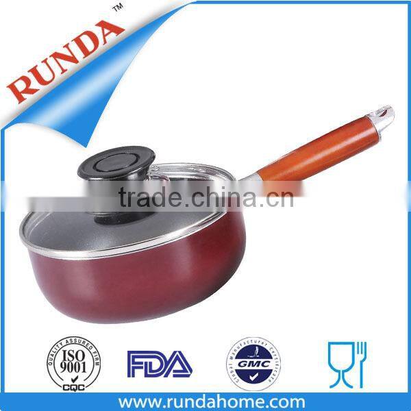 Aluminum non-stick milk pot with stainless steel lid