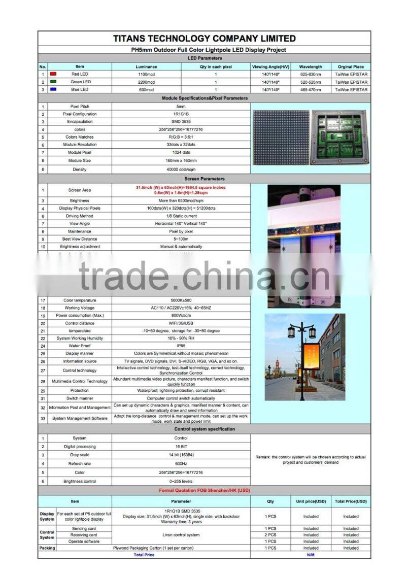 Titans Outdoor transparant Flexible LED Display screen