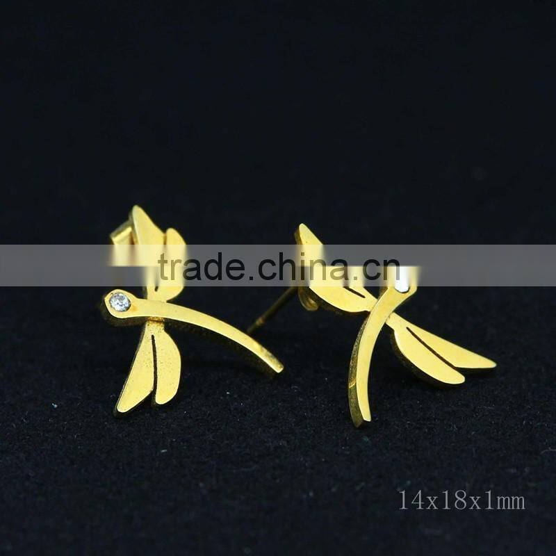 dragonfly stud earrings stainless steel customized