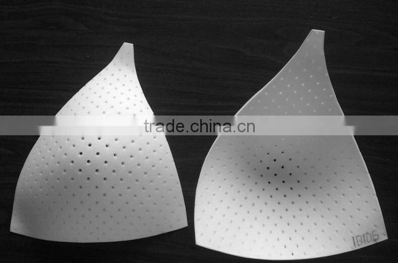 Triangle molded hard bra cup with hole 10106