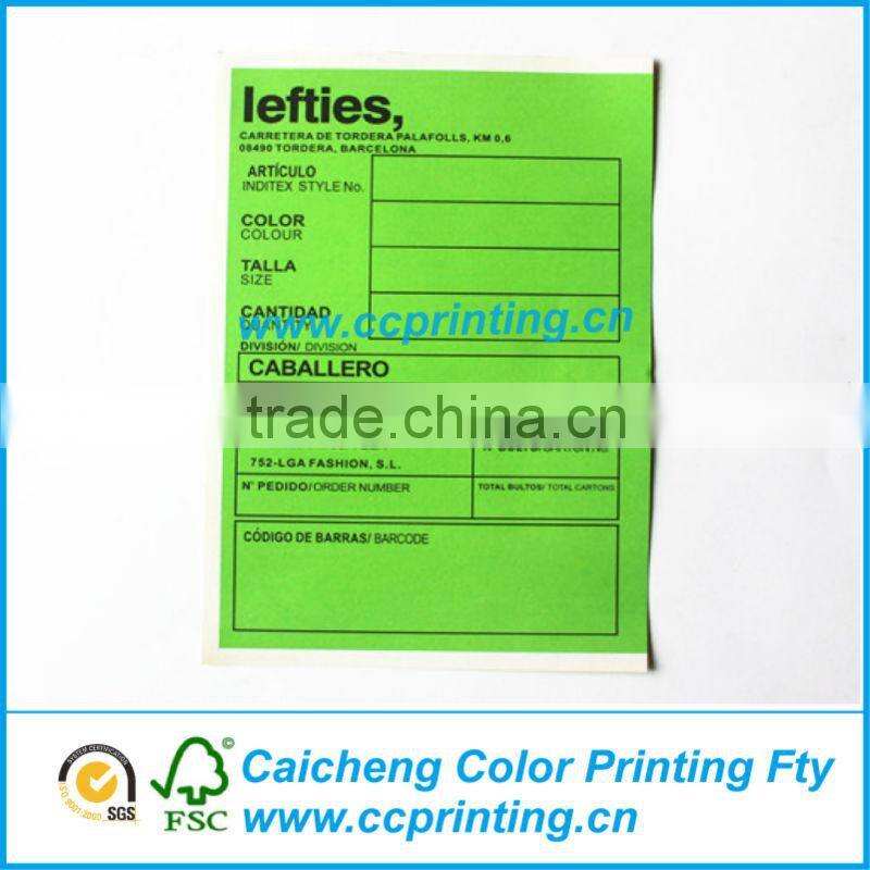 Adhesive paper sticker printing