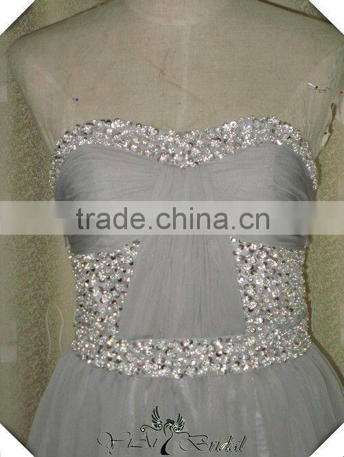 PP2524 Real Sample Bridesmaid Chiffon Beaded Short Bridesmaid Dress 2014