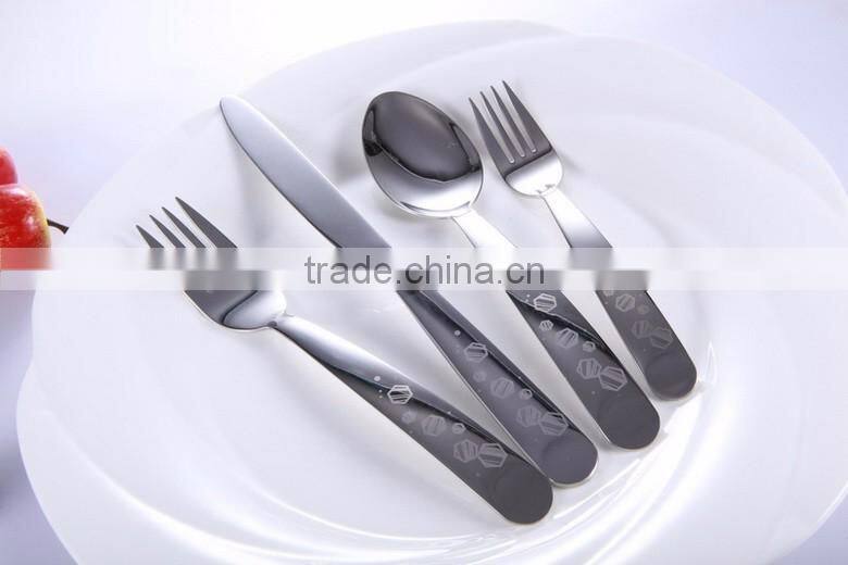 hot sale stainless steel cutlery dinner set with forks, knives, spoons and tea spoon, opal glassware dinner set