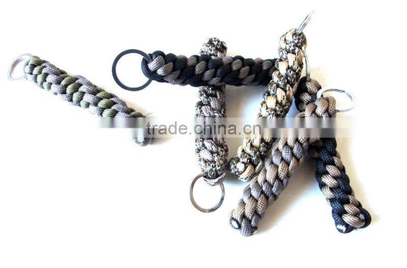 Two Colors Round Braid Glacier Paracord Keychain