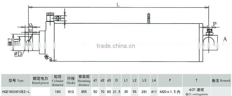 high quality hydraulic cylinder for dump trailer 30 ton