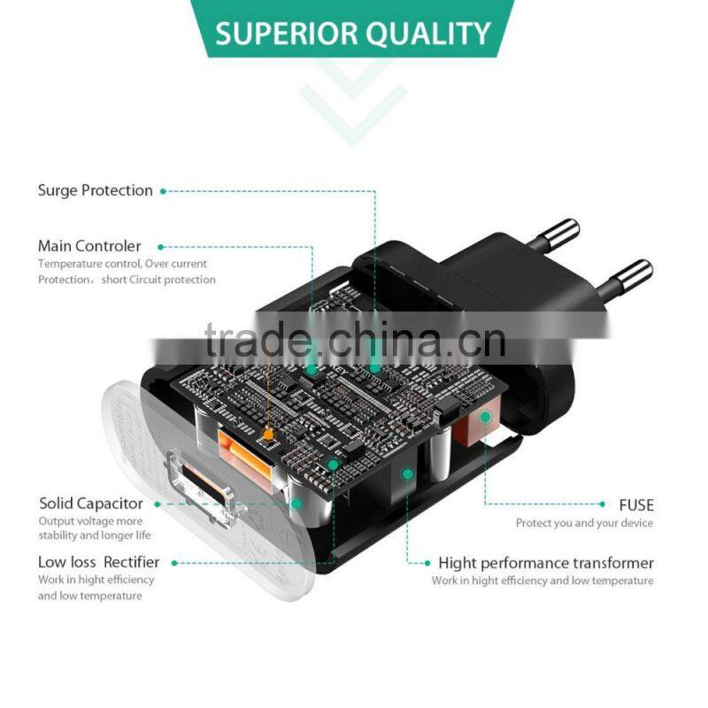 Aukey Quick Charge 2.0 54W 5 Ports USB Desktop Charging Station Wall Charger,EU plug