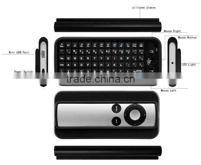 mini wireless bluetooth keyboard with silicone case for APPLE TV Enhance Apple TV box's operation
