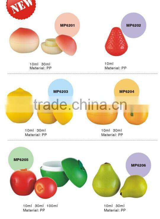 strawberry cream jar wholesale cylinder round shape colored cosmetic cream jar and lotion bottle with cap and logo printing