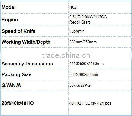 3.5HP mini tiller cultivator/ rotary agricultural equipment gasoline power tiller