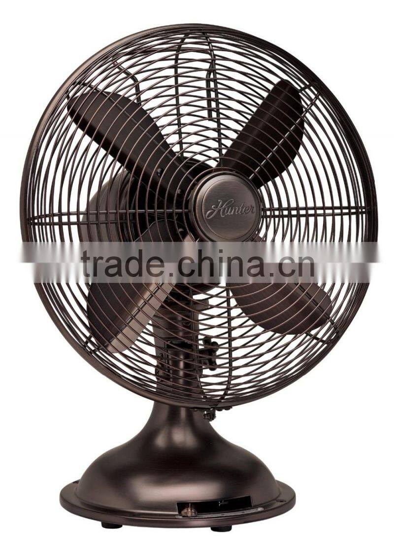 12" Retro Table Fan with Oil Rubbed Bronze Finish