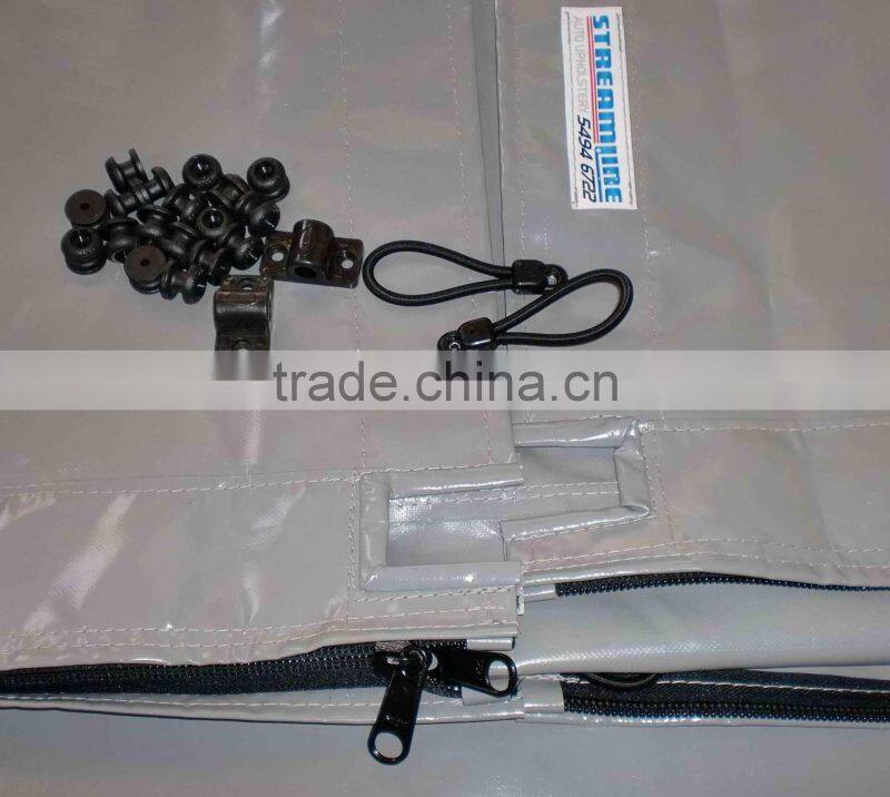 Vinyl polyester tarpaulin side curtains