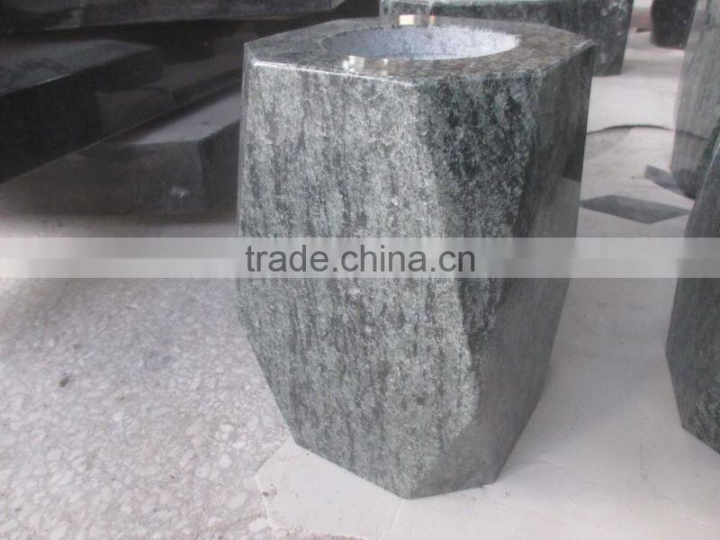 Olive Green Granite tombstone Vase