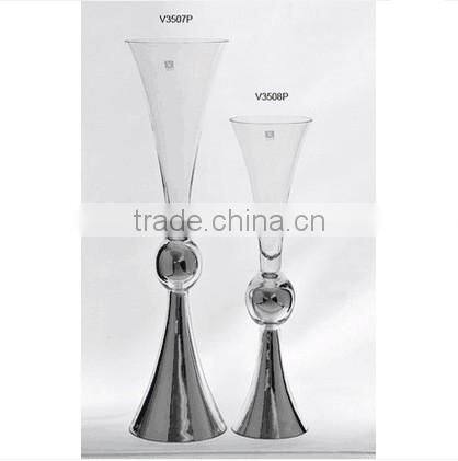 Unique new style home wedding decor floor glass vases for flower arrangement