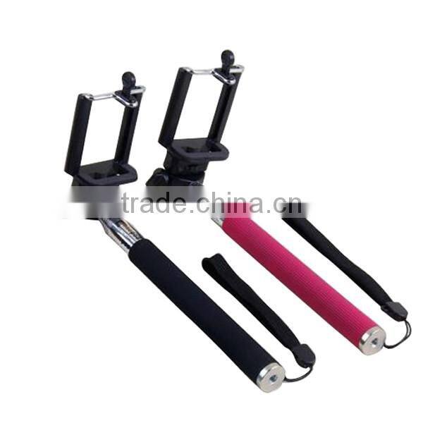 2015 Hot Selling Monopod Mini Cable Selfie Stick with Folding Clip Ready in Stock