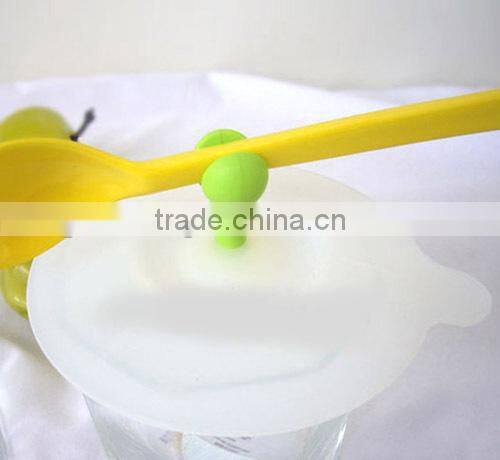 Leaf shape with bracket high temperature insulation Silicone coffee cup Lid