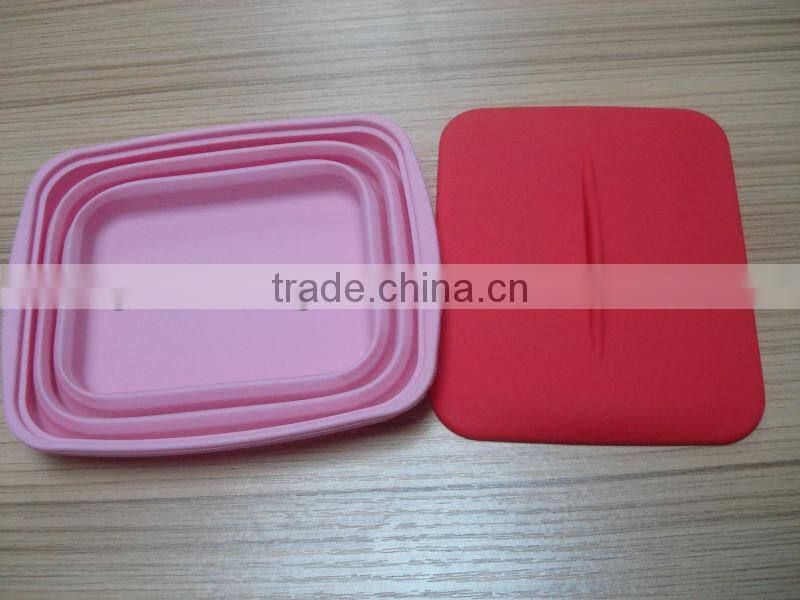 2014 new style promotional silicone foldable bowl with lid