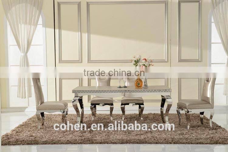 Hot selling modern wooden dining table set dining table and chair for stainless steel furniture and home furniture