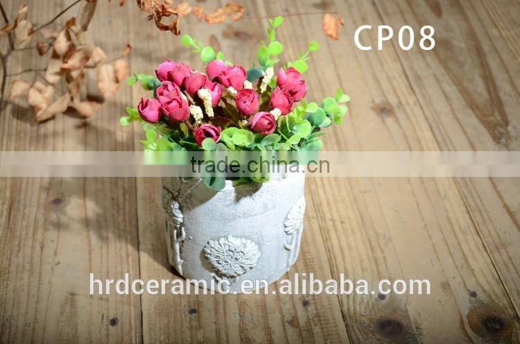 Unique design pot cement flower pot for plant garden pot