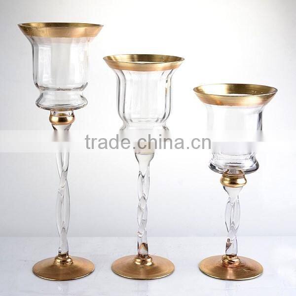 3-tier christmas series tall glass hurricane candle holder