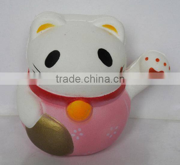 Cute foam cat shape PU slow rising squishy soft stress toy