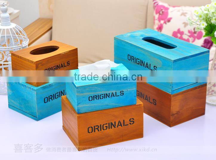 large Wooden tissue box