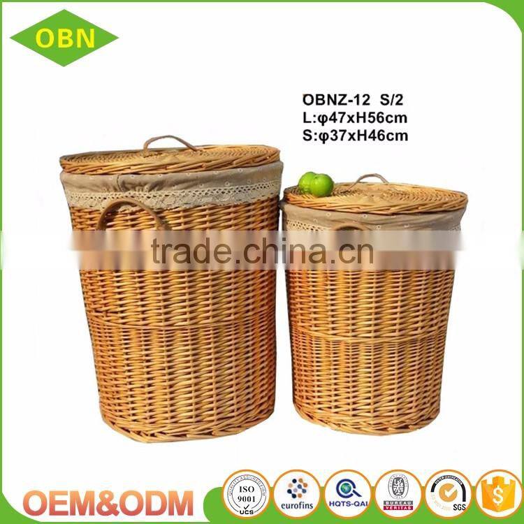 Countryside Style Hotel Rattan Laundry Basket with Lids