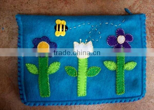 New products 2017 funny polyester wallet flower bees cover wool fabric 5 inch mobile phone case wholesale shipping from china