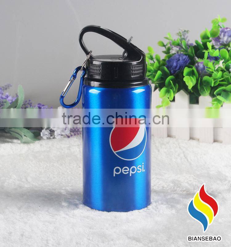 500ml wide mouth sports aluminum bottle with carabiner