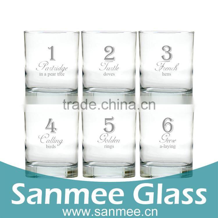 4PCS Unbreakable Glassware Santa's Reindeer Old Fashioned Glass Set