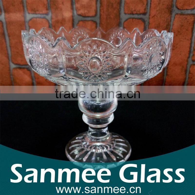Good Quality Low Price Clear Glass Pedestal Bowl