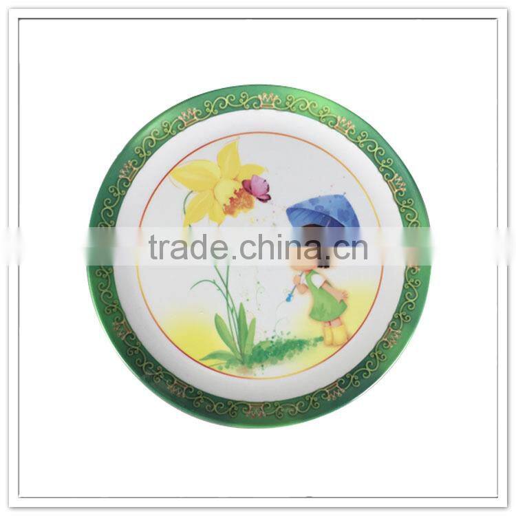 Muslim style crown decal 7inch bulk wholesale melamine salad plate