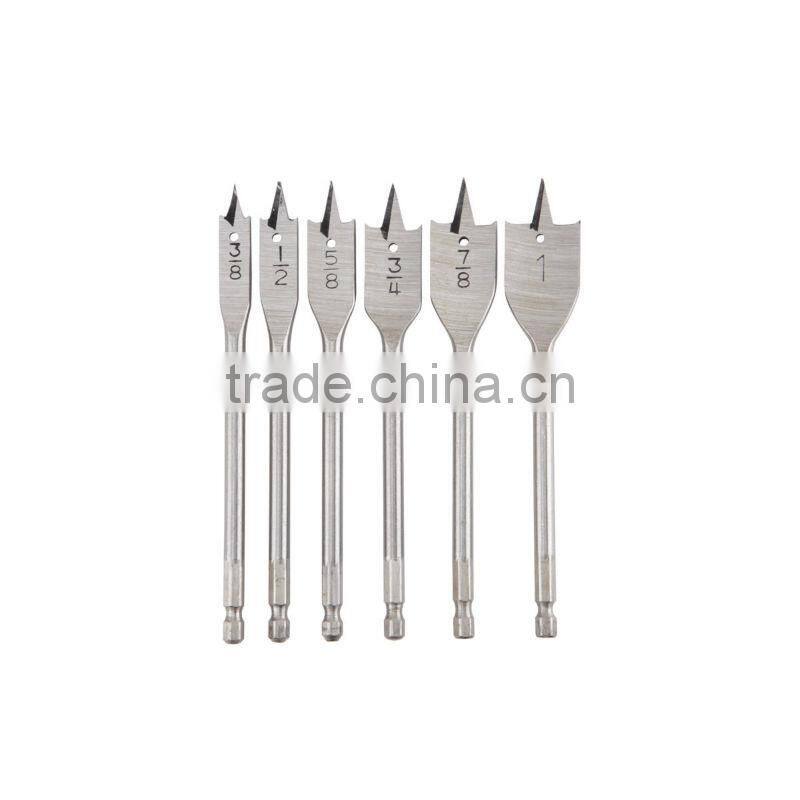 6 Piece Spade Bit Set wood spade bits flat spade bits spade tungsten carbide drill bit