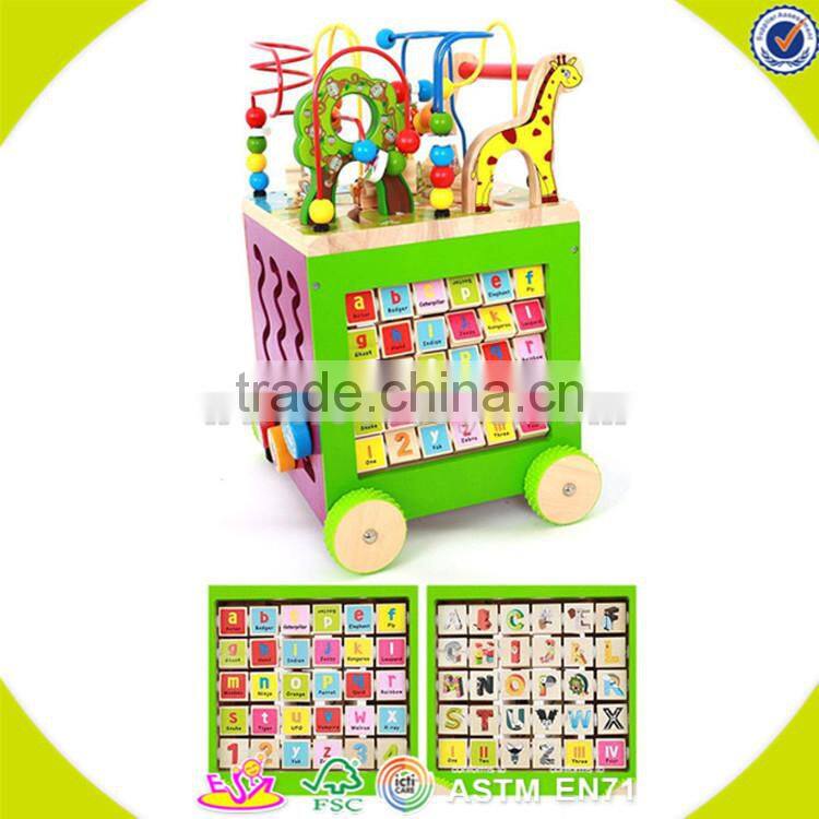 Wholesale wooden multifunction baby walkers best gift kids wooden stroller baby Walker educational wooden baby walker W16E040