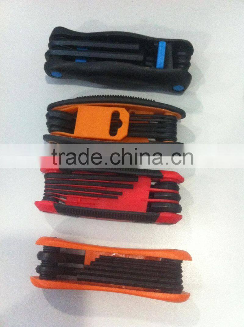 40Cr plastic handle folding hex key wrench set allen square key wrench