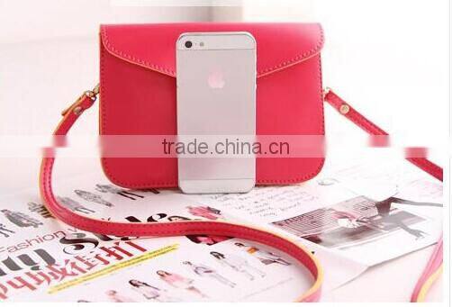 Colorful leather shoulder phone bag for women