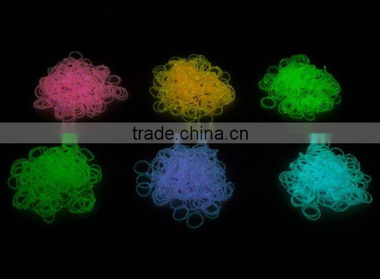 300pcs Rubber Bands/ Silicone Loom Rubber Band Loom Opp Bag Package 12-colors Candy Loom Refill Rubber Bands d2m