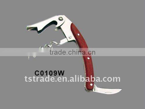 2014new Stainless Steel Multi function Keychain wine bottle opener KC060