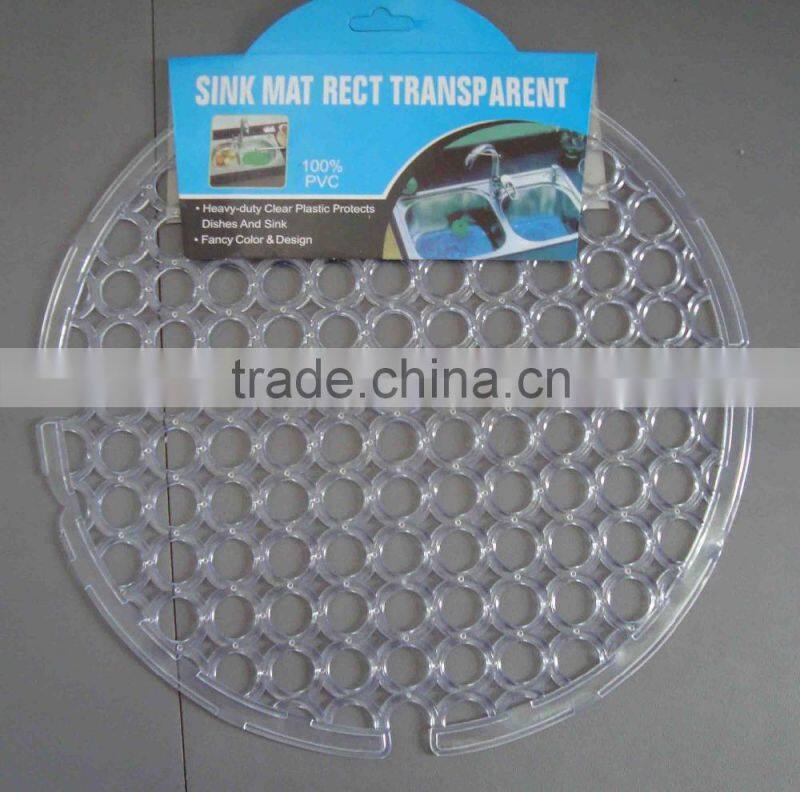 Promotional round shape plastic kitchen anti-slip sink mat