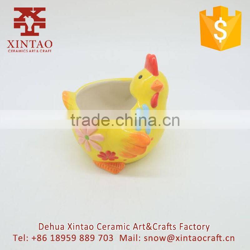 cartoon cock shape ceramic morden dinner plate, china factory supply kids bowl