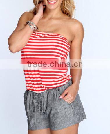 2014 Summer fashion women print Polka dot romper two pieces jumpsuit short OEM cheap price