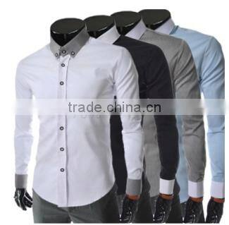 Men Dress Casual Formal Fitted Shirts , Slim Shirts For Men