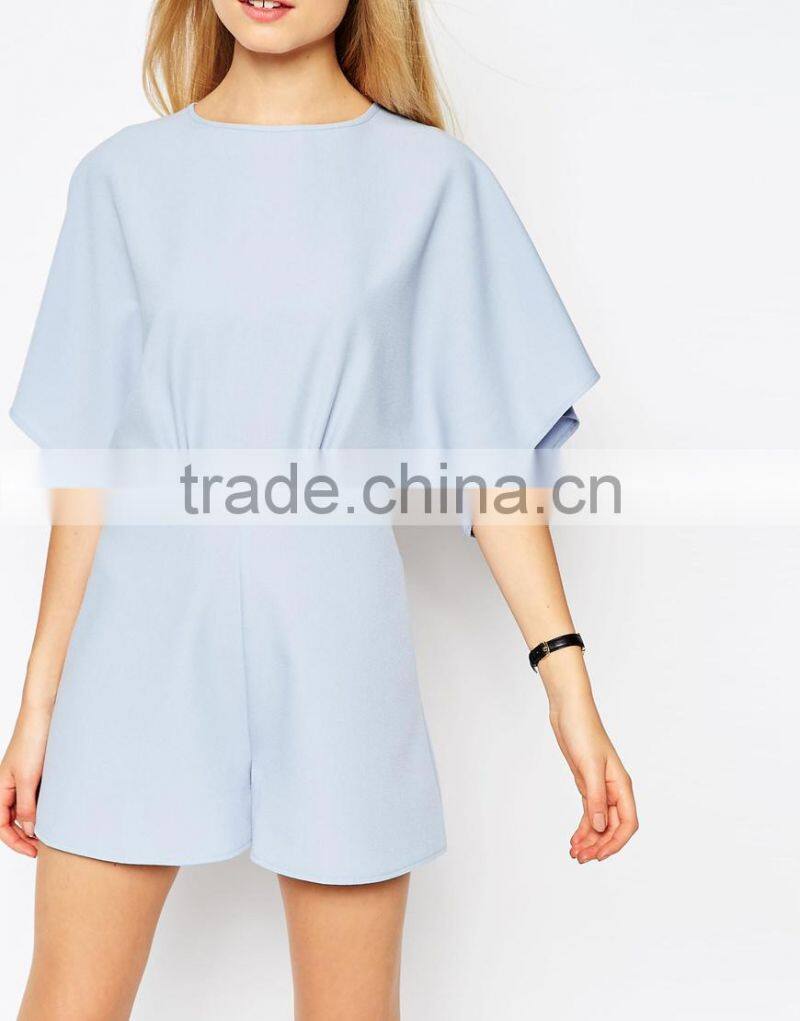 2015 fashionable hot sale OEM customized Playsuit with Kimono Sleeve