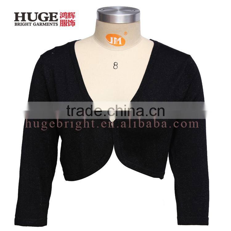 Ladies Fashion Womens Black Short Sleeve Cardigan