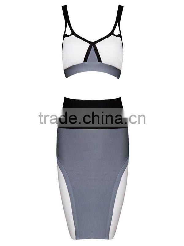 Wholesale 2015 Latest Fashion Two Piece Bandage Dress H1322