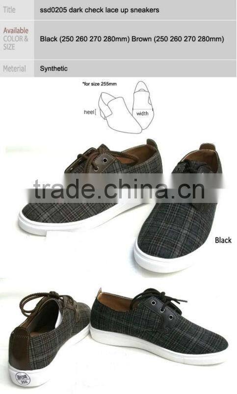ssd0205 dark check lace up sneakers