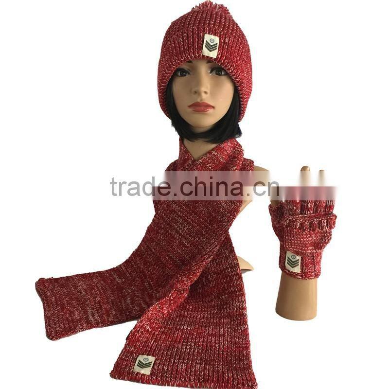 2016 new fashion winter warm soft double layer knitted ladies hats majored factory