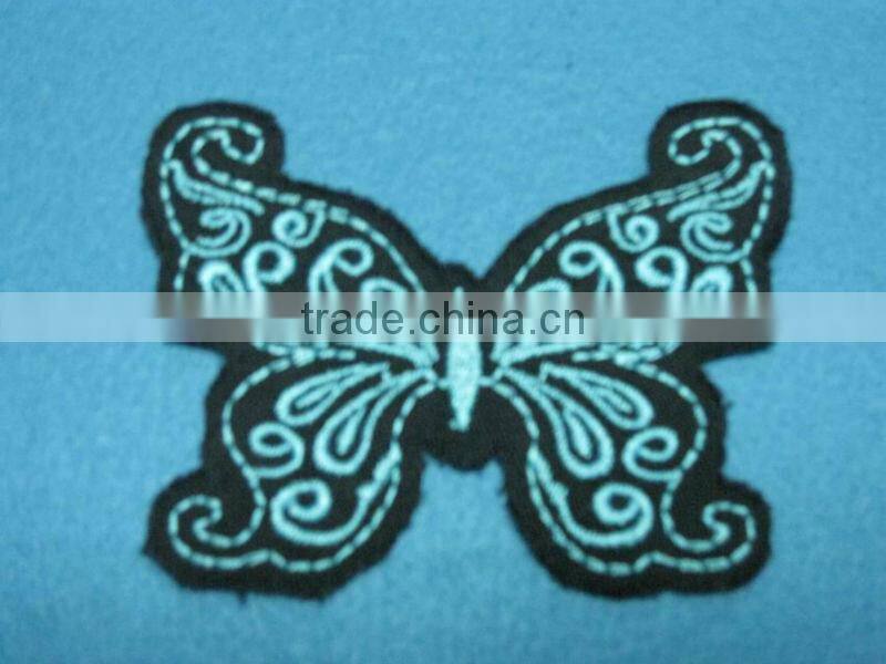 beautiful embroidery patch, high quality embroidery patch ,iron on butterfly badge