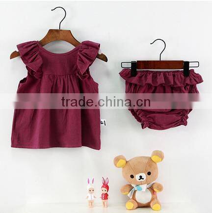 Stylish 2 Pieces Girl Outfit Cherry Pattern Sleeveless Singlet And Shorts Clothes