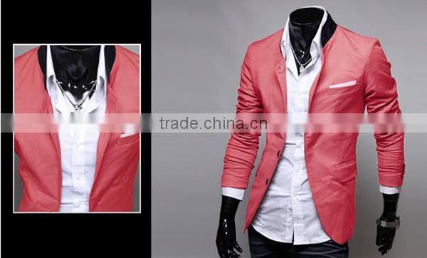 Mens Korean slim fit fashion blazer Suit Jacket black gray red size M to 2XL Male blazers Mens coat Wedding dress